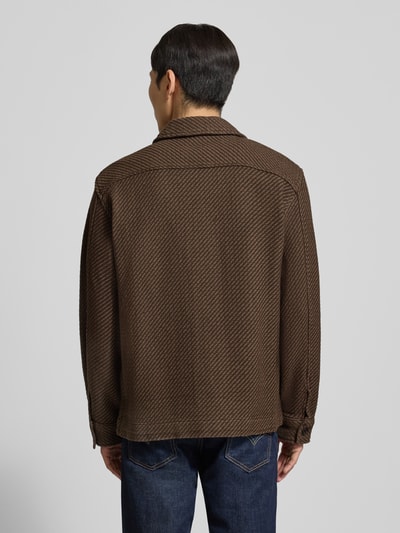 SELECTED HOMME Regular fit overhemdjack van puur biologische katoenmix, model 'REGFRED' Chocoladebruin - 5