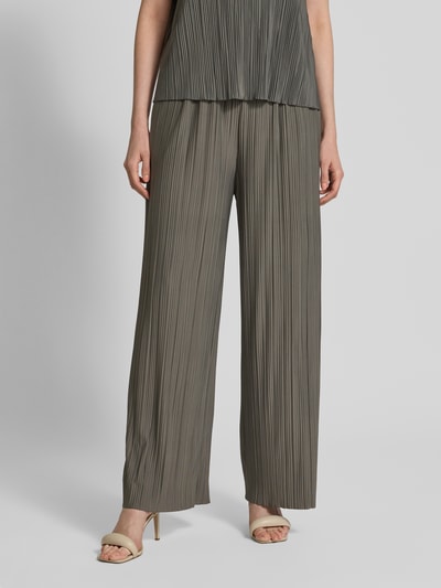 Samsøe Samsøe Straight Leg Stoffhose mit Plisseefalten Modell 'UMA' Schlamm 4