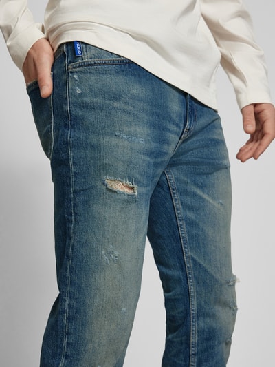 Hugo Blue Regular Fit Jeans im Destroyed-Look Modell 'Ash' Dunkelblau 3