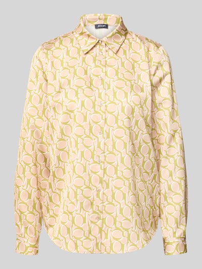 Produktfoto, Regular fit blouse met lange mouwen met all-over motief model 'Bliss2' van JOOP! voor Dames, zachte roze en gele tinten, gladde textuur