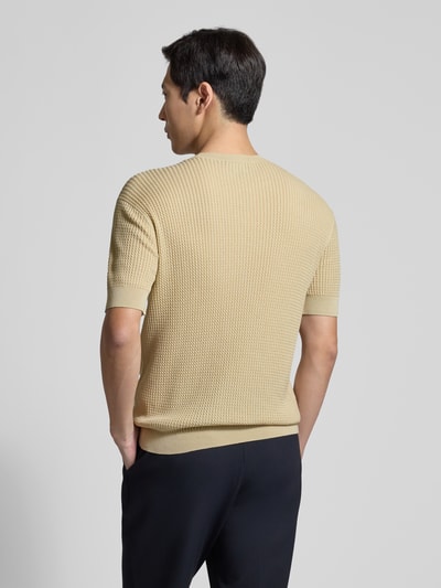 Emporio Armani Slim Fit T-Shirt mit Seiden-Anteil in Strick-Optik Offwhite 5