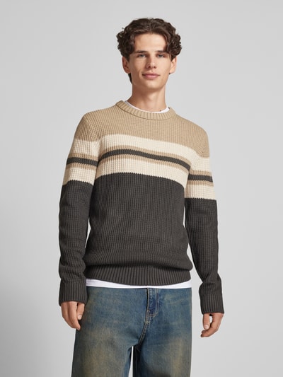 Jack & Jones Sweter z dzianiny z okrągłym dekoltem model ‘SANDER’ Beżowy 4