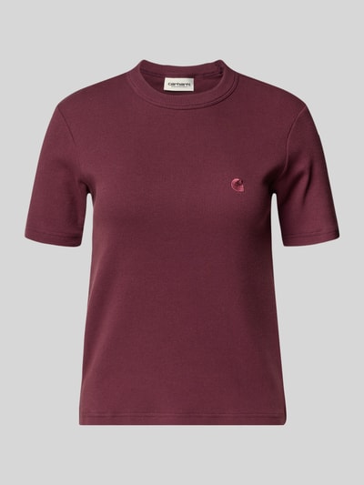 Carhartt Work In Progress T-shirt met labelstitching Bordeaux - 2