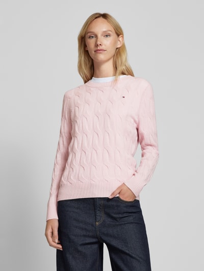 Tommy Hilfiger Gebreide pullover met ribboorden Roze - 4