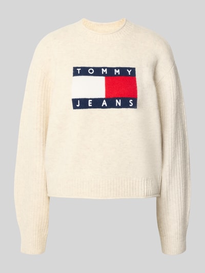 Tommy Jeans Korte gebreide pullover met wol Offwhite - 2