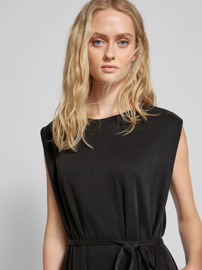 MSCH Copenhagen Knielanges Kleid mit Bindegürtel Modell 'Juniper' Black 3