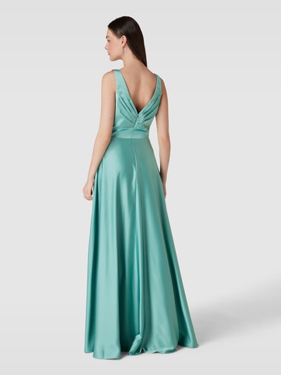 Luxuar Abendkleid mit V-Ausschnitt Mint 5