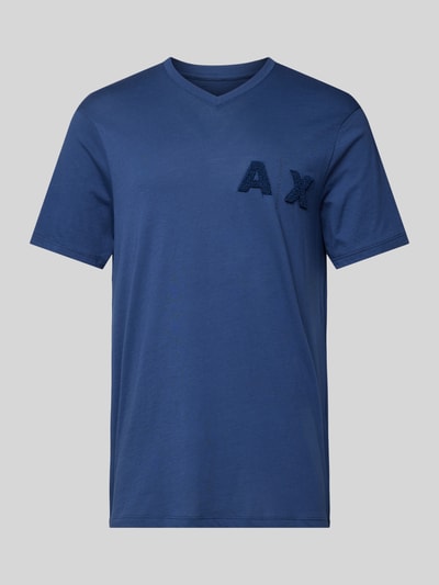 ARMANI EXCHANGE T-shirt z naszywkami z logo Granatowy 2