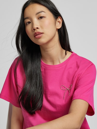 ICHI T-Shirt mit Applikation Modell 'NYNNA' Pink 3