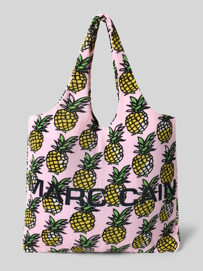 Marc Cain Torba shopper z nadrukiem z logo Mocnoróżowy 2