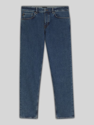 BOSS Orange straight fit jeans van katoenmix met labelpatch Blauw - 2