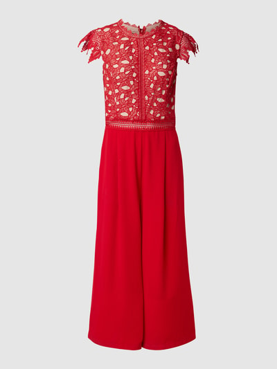 Apart Glamour Jumpsuit met gehaakt kant Rood - 2