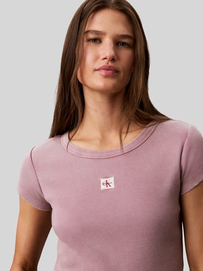 Calvin Klein Jeans T-shirt z naszywką z logo Bordowy 3