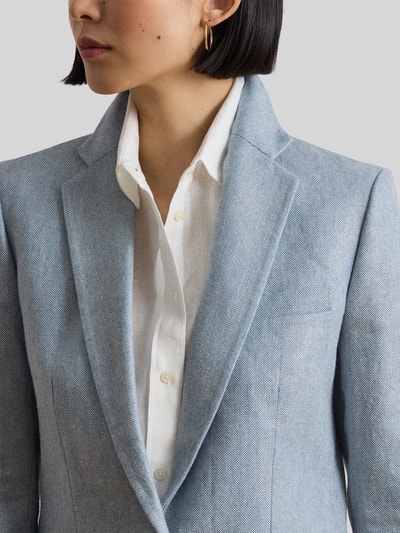 Lauren Ralph Lauren Długi blezer o kroju regular fit z mieszanki lnu i bawełny Jasnoniebieski 3