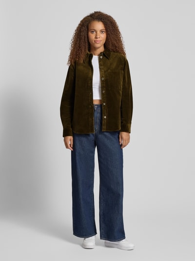 Marc O'Polo Denim Relaxed Fit Hemdbluse aus Baumwoll-Mix Oliv 1