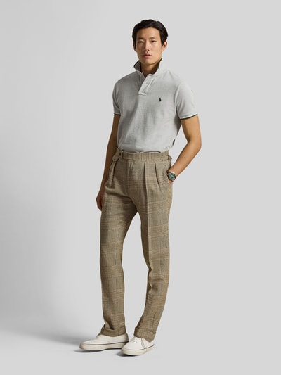 Polo Ralph Lauren Regular Fit Poloshirt aus reiner Baumwolle mit Kontraststreifen Hellgrau 1