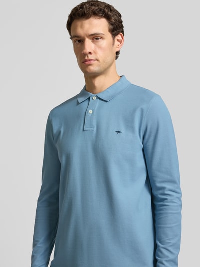 Fynch-Hatton Koszulka polo z długim rękawem o kroju regular fit z wyhaftowanym logo Jasnoniebieski 3
