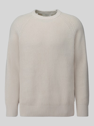 Selected sweter z bawełny w kroju regular fit z czystej bawełny model 'BRAUN' Złamany biały 2