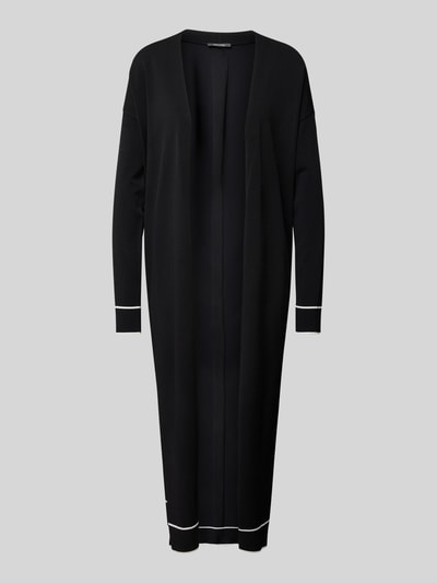 comma Longcardigan mit gerippten Abschlüssen Black 2