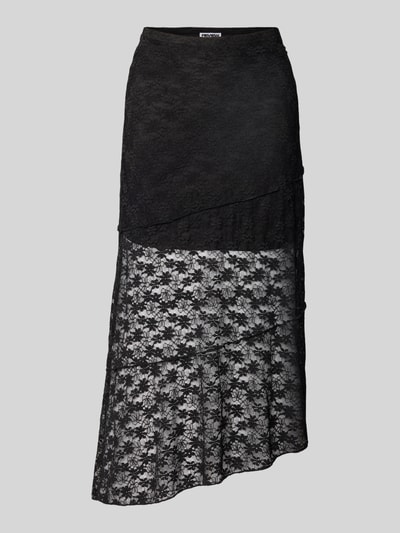 Review Spódnica midi z efektem podpalenia Czarny 2