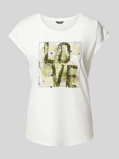 Montego T-shirt met pailletten Offwhite - 2