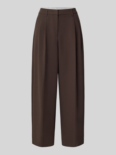 Produktfoto, Anzughose mit Viskose-Anteil von COMMA in Braun, Relaxed Fit, Bundfalten, Eingriff- und Gesäßtaschen, glatte Textur
