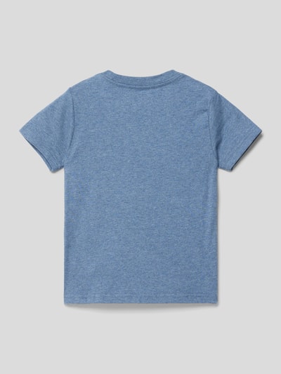 Polo Ralph Lauren Kids T-shirt met labelstitching Rookblauw - 3