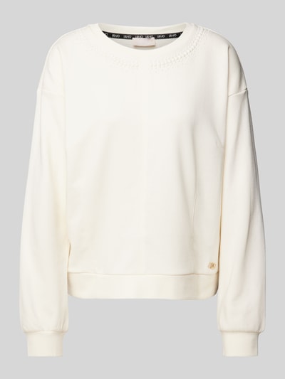 LIU JO SPORT Sweatshirt mit gerippten Abschlüssen Offwhite 1