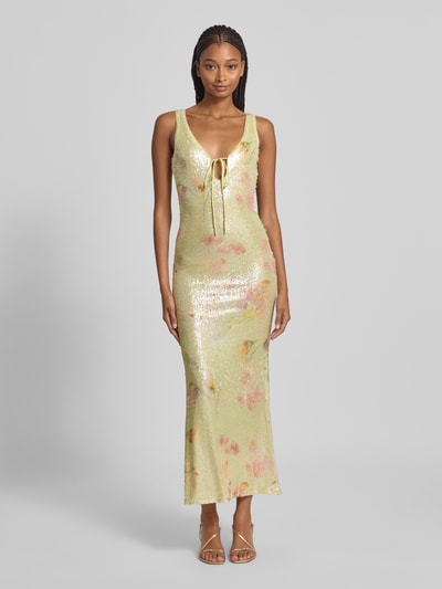 Bardot Cocktailjurk met druppelvormige hals, model 'ELODA' Lichtgroen - 4