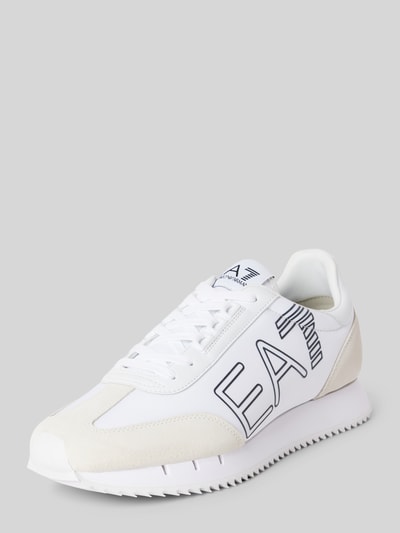 EA7 Emporio Armani Sneaker mit Label-Print Modell 'BLACK&WHITE VINTAGE' Weiss 1