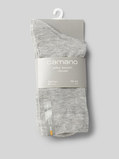 camano Socken mit Label-Detail Modell 'SILKY FEEL' Hellgrau 3