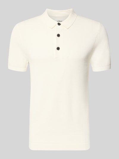 s.Oliver RED LABEL Regular Fit Poloshirt aus reiner Baumwolle Weiss 2