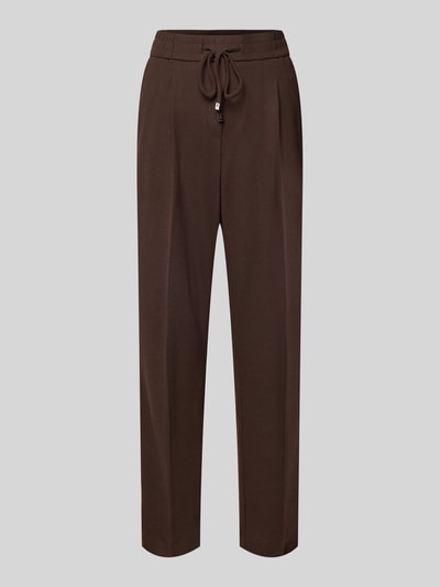Stehmann Stoffen broek met elastische band, model 'Myriel' Donkerbruin - 2