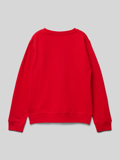 HUGO Sweatshirt mit Label-Print Rot 3