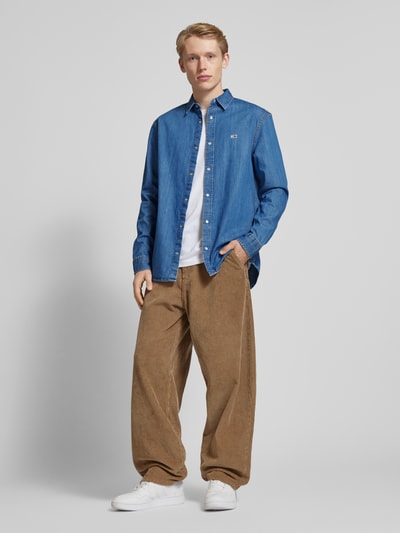 Tommy Jeans Freizeithemd mit Knopfleiste Jeansblau 1