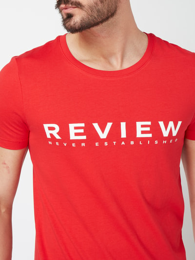 REVIEW T-shirt z nadrukiem z logo Czerwony 4