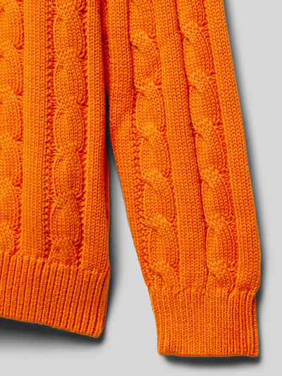 Tommy Hilfiger Kids Gebreide pullover met ribboorden Oranje - 2