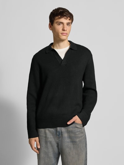 JACK & JONES Strickpullover mit V-Ausschnitt Modell 'COVER' Black 4