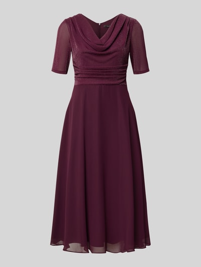 Vera Mont Sukienka koktajlowa fit and flare z lejącym dekoltem Ciemnoczerwony 1