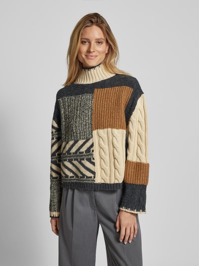 Jake*s Casual Gebreide pullover met opstaande kraag Zwart - 4