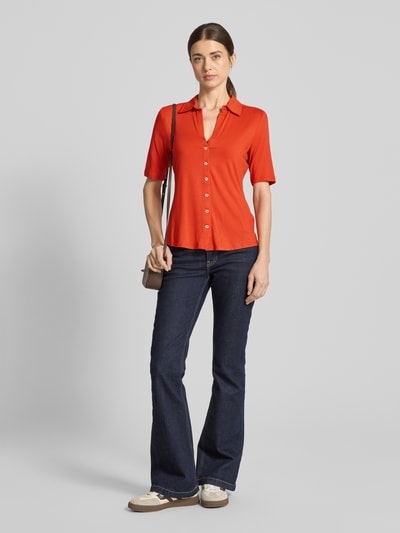 Marc O'Polo Regular Fit Jersey-Bluse mit kurzem Arm aus Viskose-Mix Orange 1