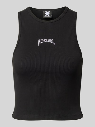 Karo Kauer Tanktop in Ripp-Optik Black 1