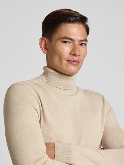 SELECTED HOMME Regular fit gebreide pullover van puur katoen, model 'BERG' Offwhite gemêleerd - 3