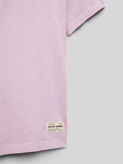 Tom Tailor Oversized T-Shirt aus Baumwolle mit Rundhalsausschnitt Mauve 2