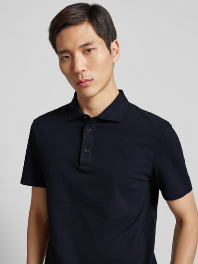 Strellson Poloshirt mit Strukturmuster Modell 'Fisher' Dunkelblau 3