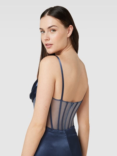 Luxuar Abendkleid mit Spaghettiträgern Rauchblau 3