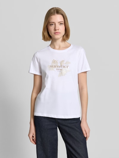 Tom Tailor Regular Fit T-Shirt aus reiner Baumwolle Weiss 4