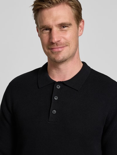 SELECTED HOMME Regular fit gebreide pullover van puur katoen, model 'DANE' Zwart - 3