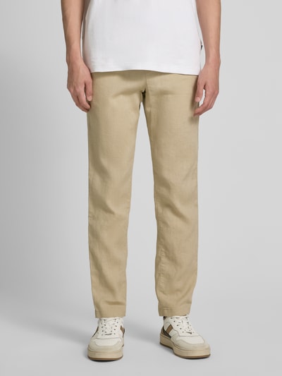Tommy Hilfiger Loose fit stoffen broek van linnenmix, model 'HARLEM' Beige - 4