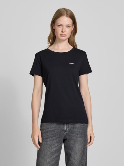 BOSS Orange Regular fit T-shirt van puur katoen Zwart - 4